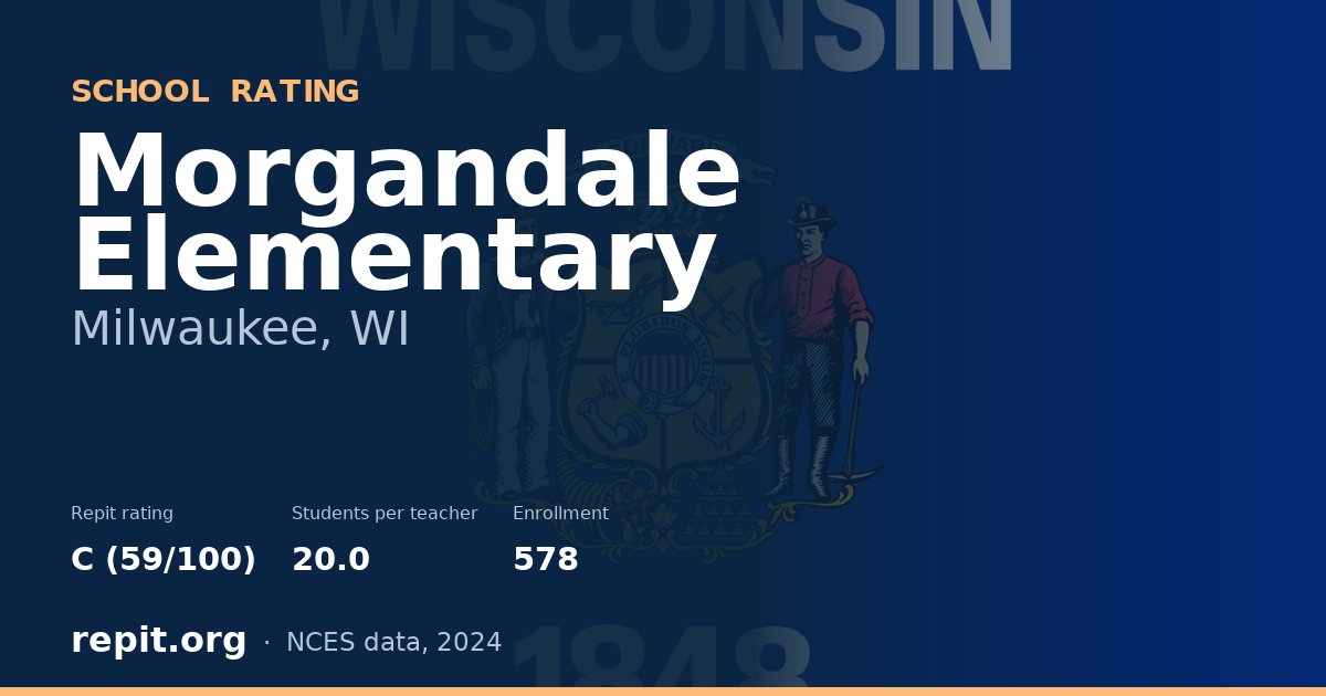 Morgandale Elementary, Milwaukee, WI — Repit school rating C (59/100)