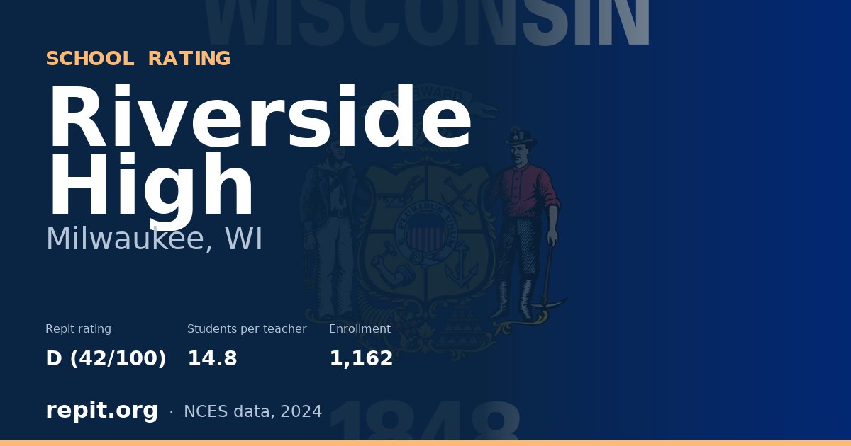 Riverside High, Milwaukee, WI — Repit school rating D (42/100)