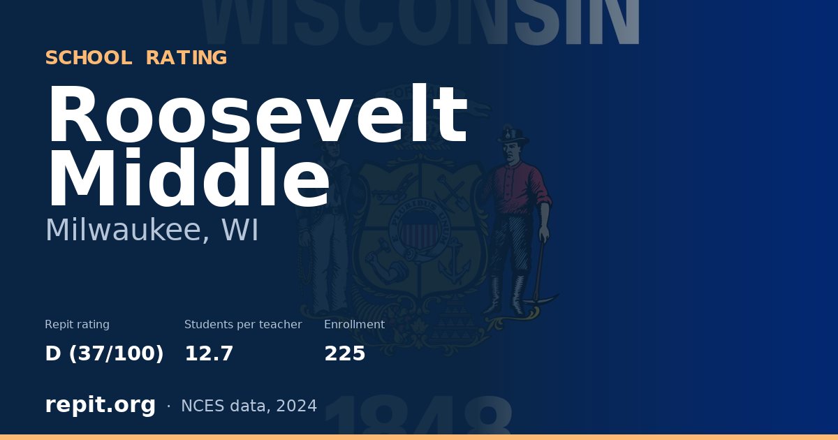 Roosevelt Middle, Milwaukee, WI — Repit school rating D (37/100)