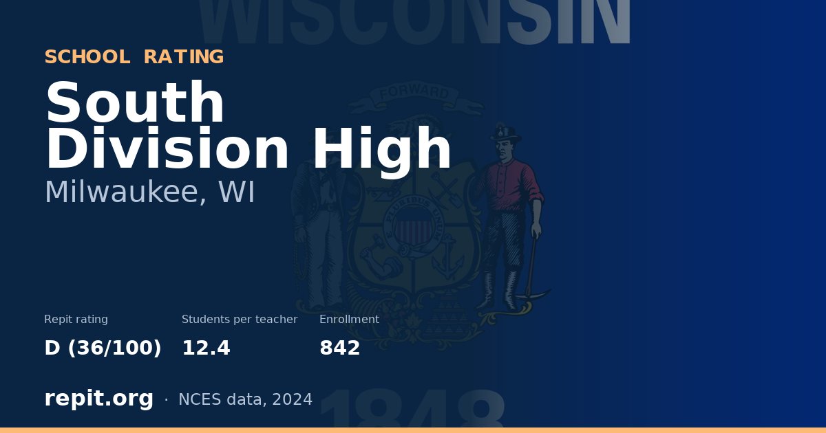 South Division High, Milwaukee, WI — Repit school rating D (36/100)