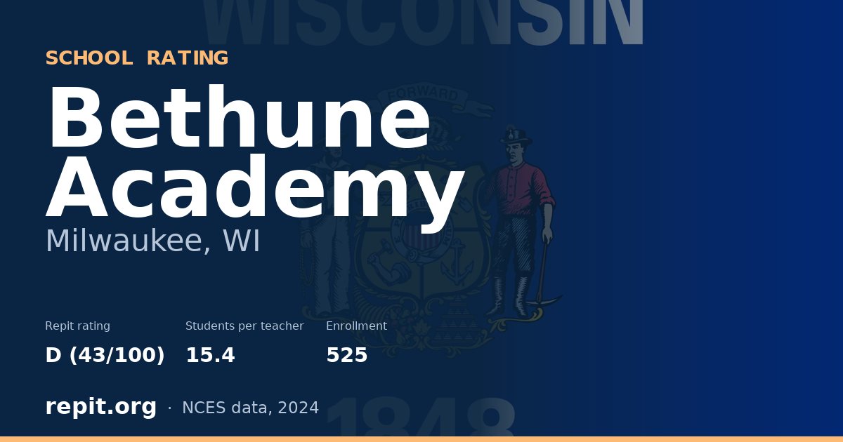 Bethune Academy, Milwaukee, WI — Repit school rating D (43/100)