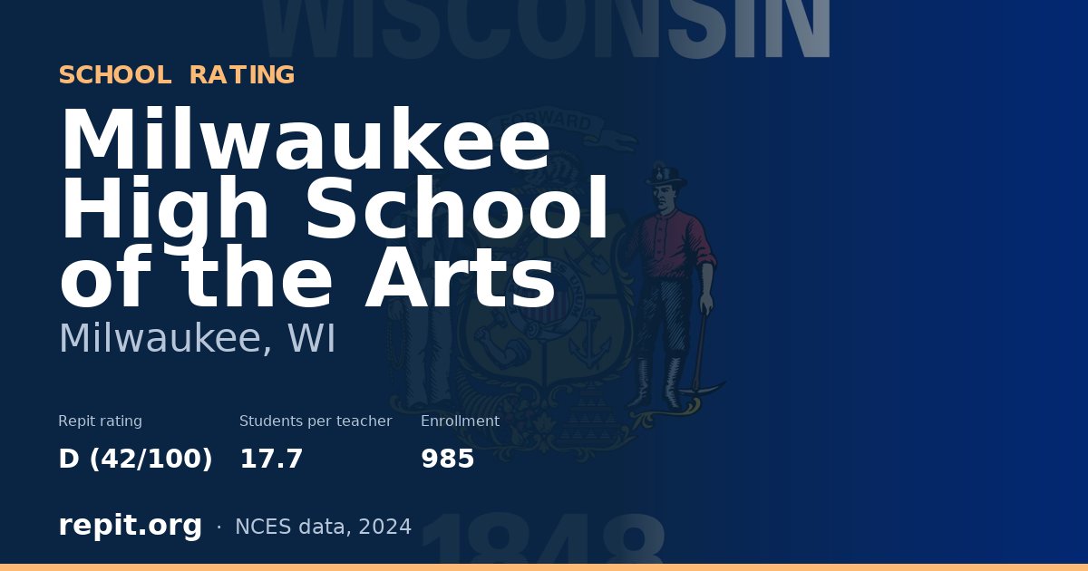 Milwaukee High School of the Arts, Milwaukee, WI — Repit school rating D (42/100)