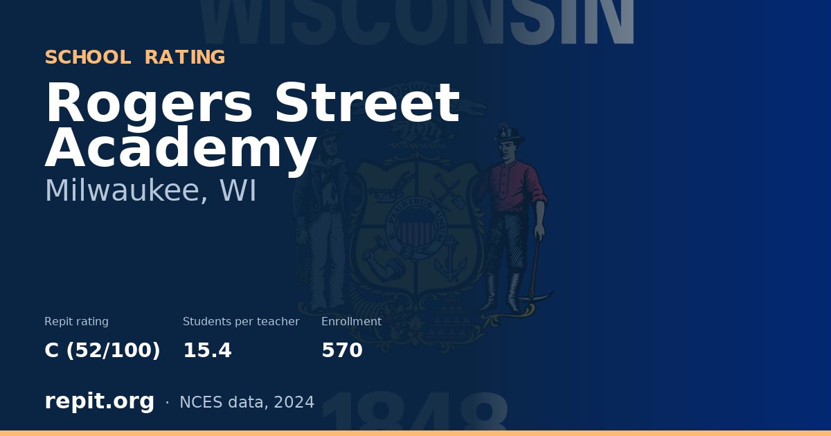Rogers Street Academy, Milwaukee, WI — Repit school rating C (52/100)