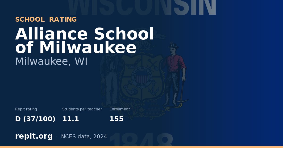 Alliance School of Milwaukee, Milwaukee, WI — Repit school rating D (37/100)