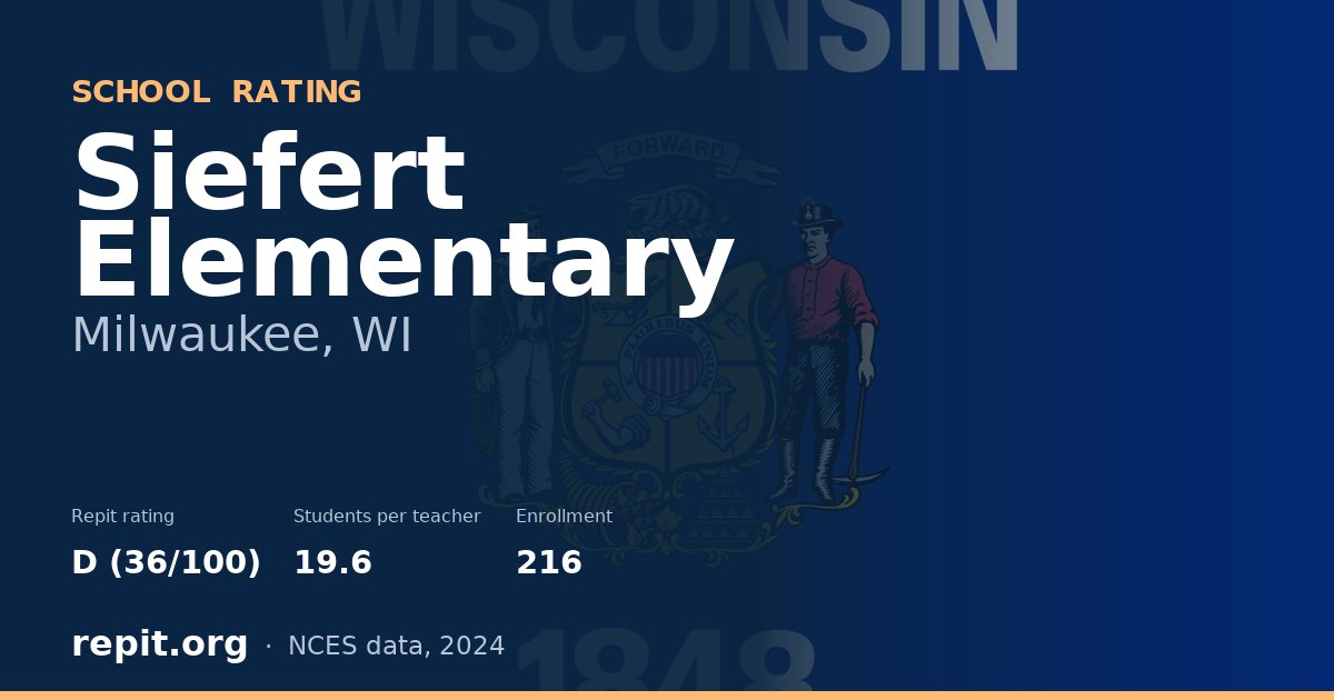 Siefert Elementary, Milwaukee, WI — Repit school rating D (36/100)