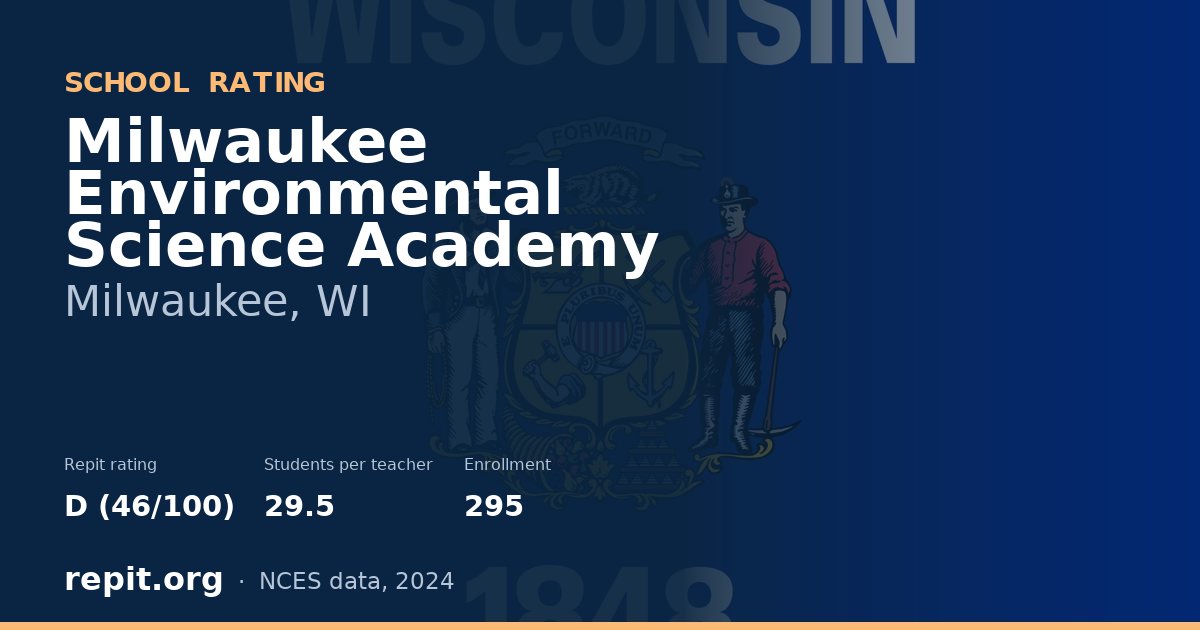 Milwaukee Environmental Science Academy, Milwaukee, WI — Repit school rating D (46/100)