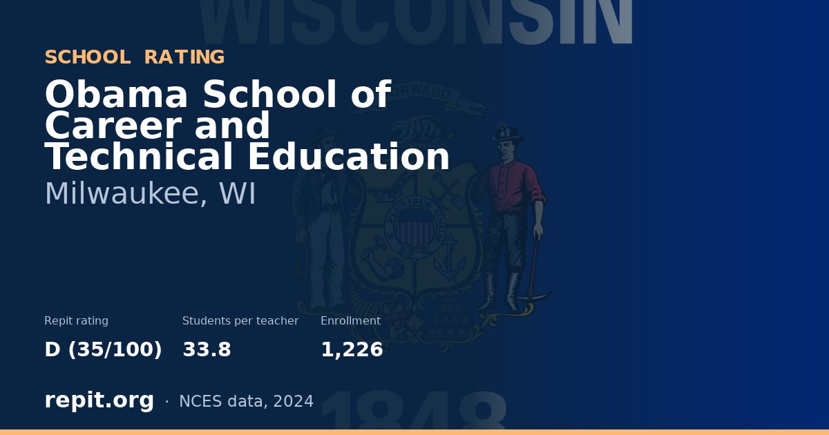 Obama School of Career and Technical Education, Milwaukee, WI — Repit school rating D (35/100)