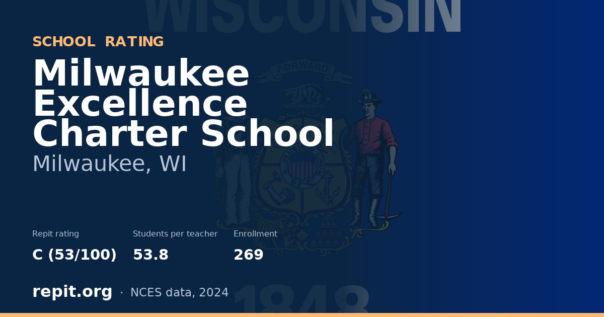 Milwaukee Excellence Charter School, Milwaukee, WI — Repit school rating C (53/100)