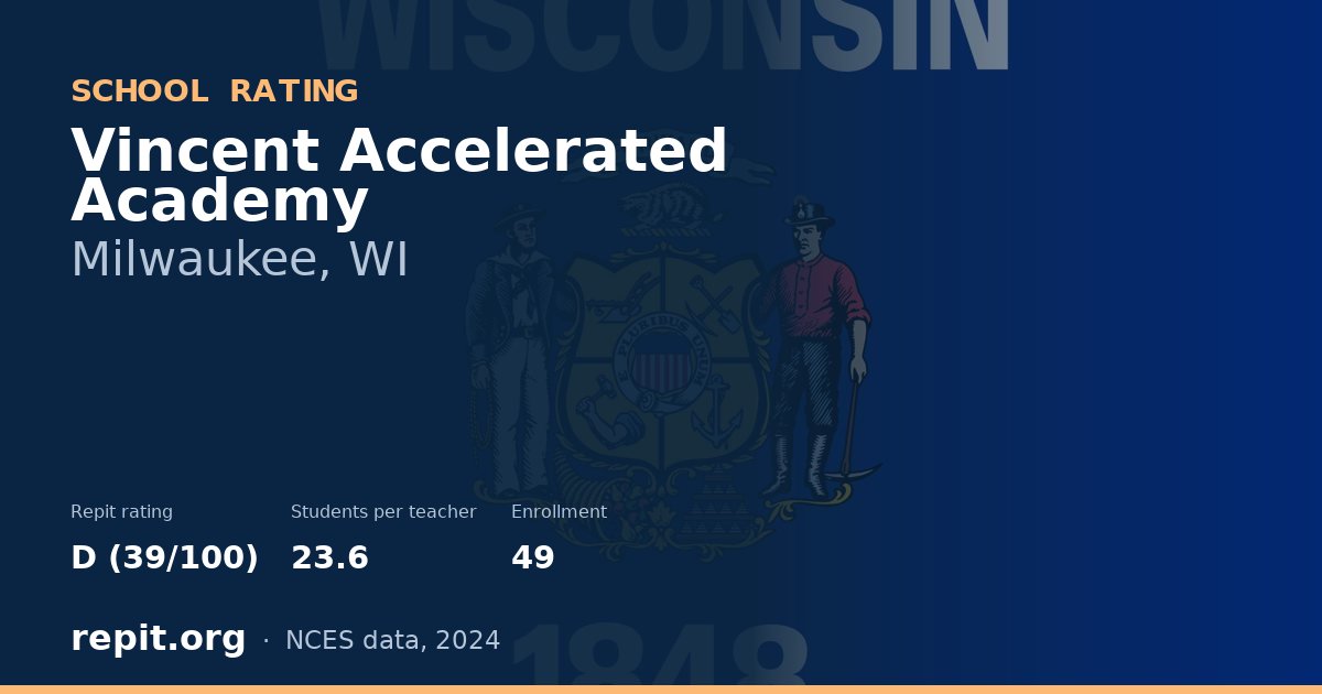 Vincent Accelerated Academy, Milwaukee, WI — Repit school rating D (39/100)