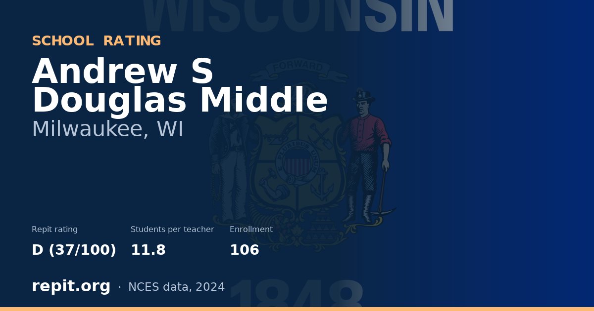 Andrew S Douglas Middle, Milwaukee, WI — Repit school rating D (37/100)