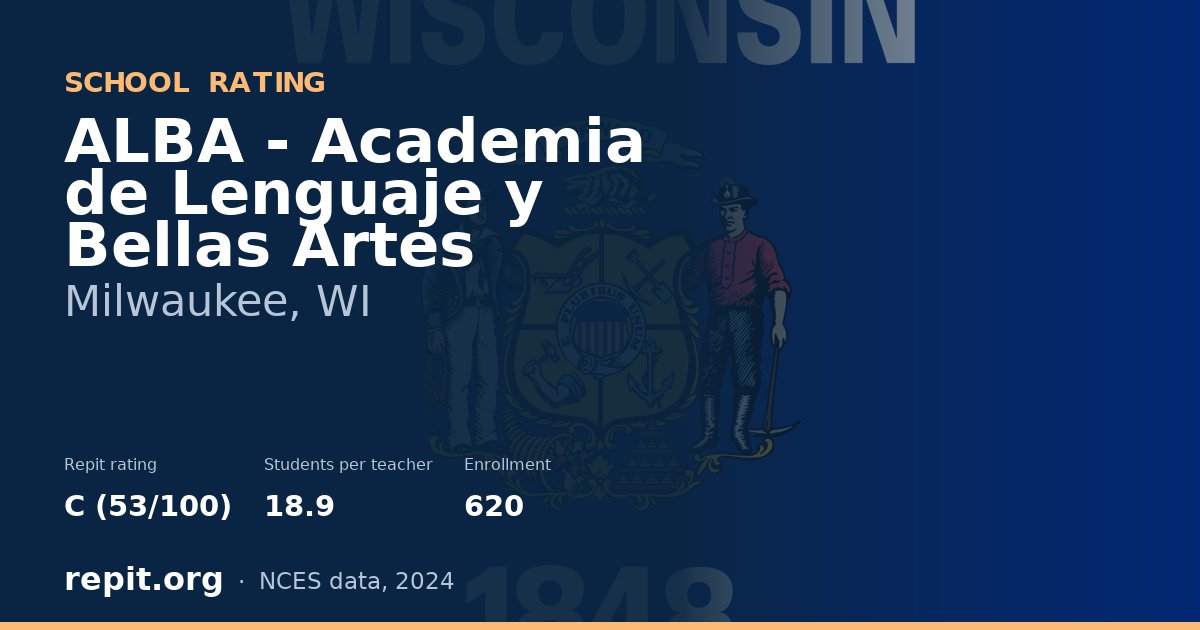 ALBA - Academia de Lenguaje y Bellas Artes, Milwaukee, WI — Repit school rating C (53/100)
