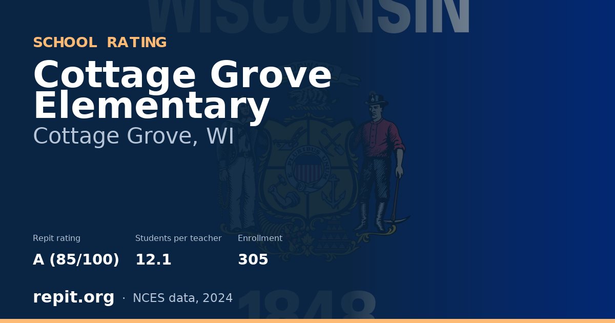 Cottage Grove Elementary, Cottage Grove, WI — Repit school rating A (85/100)