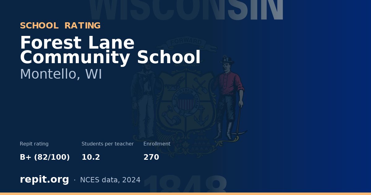 Forest Lane Community School, Montello, WI — Repit school rating B+ (82/100)