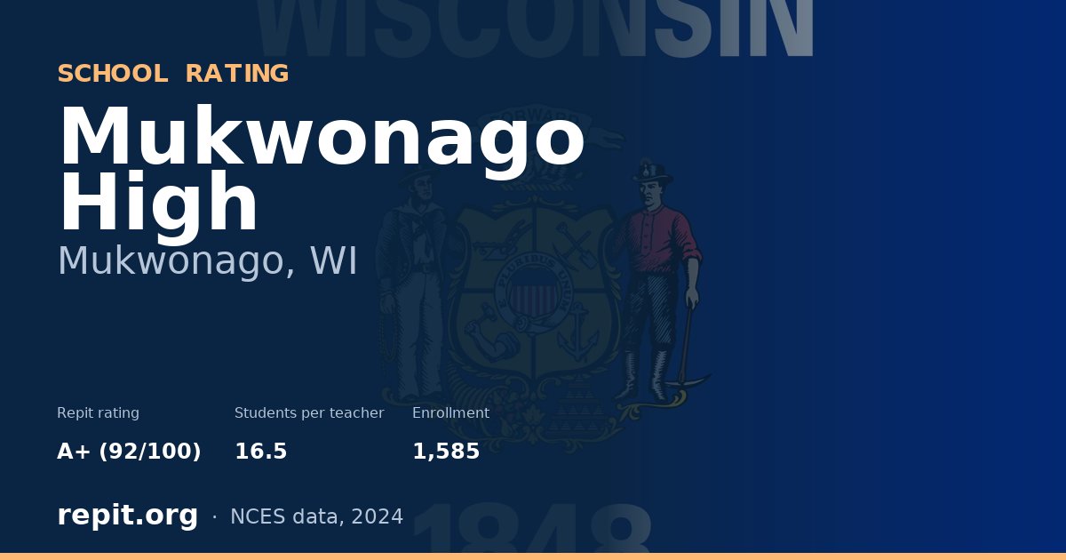 Mukwonago High, Mukwonago, WI — Repit school rating A+ (92/100)