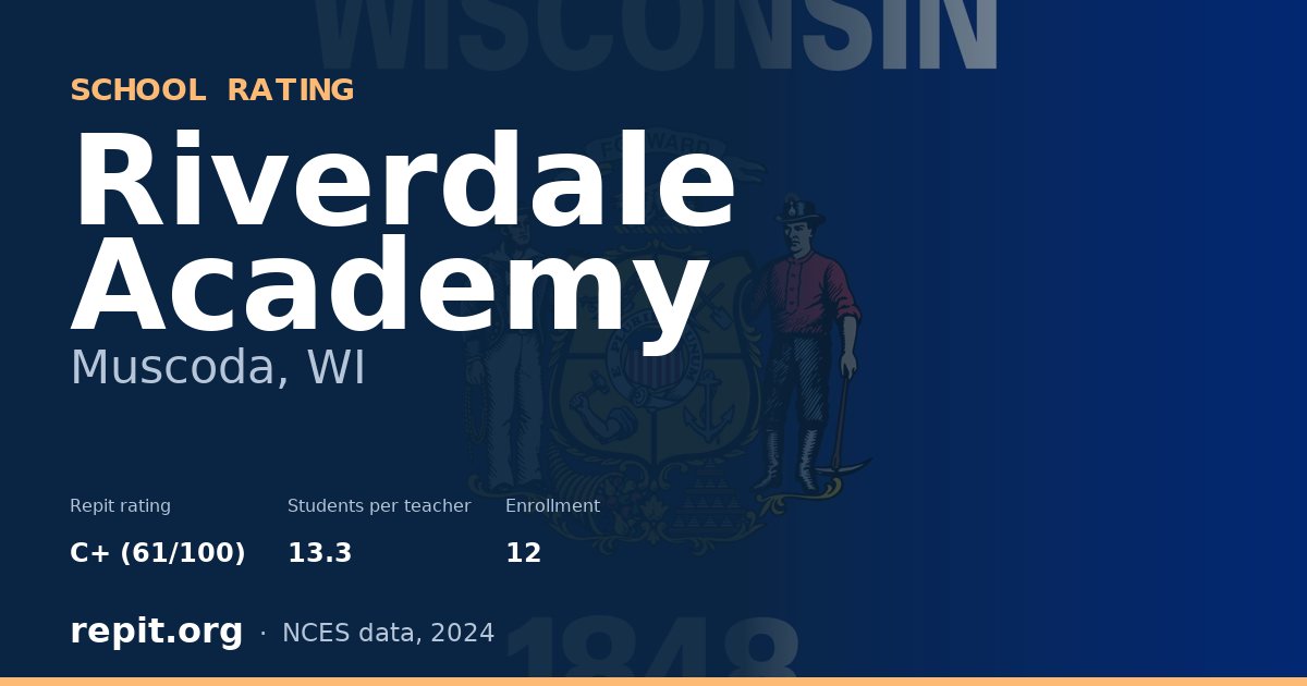 Riverdale Academy, Muscoda, WI — Repit school rating C+ (61/100)