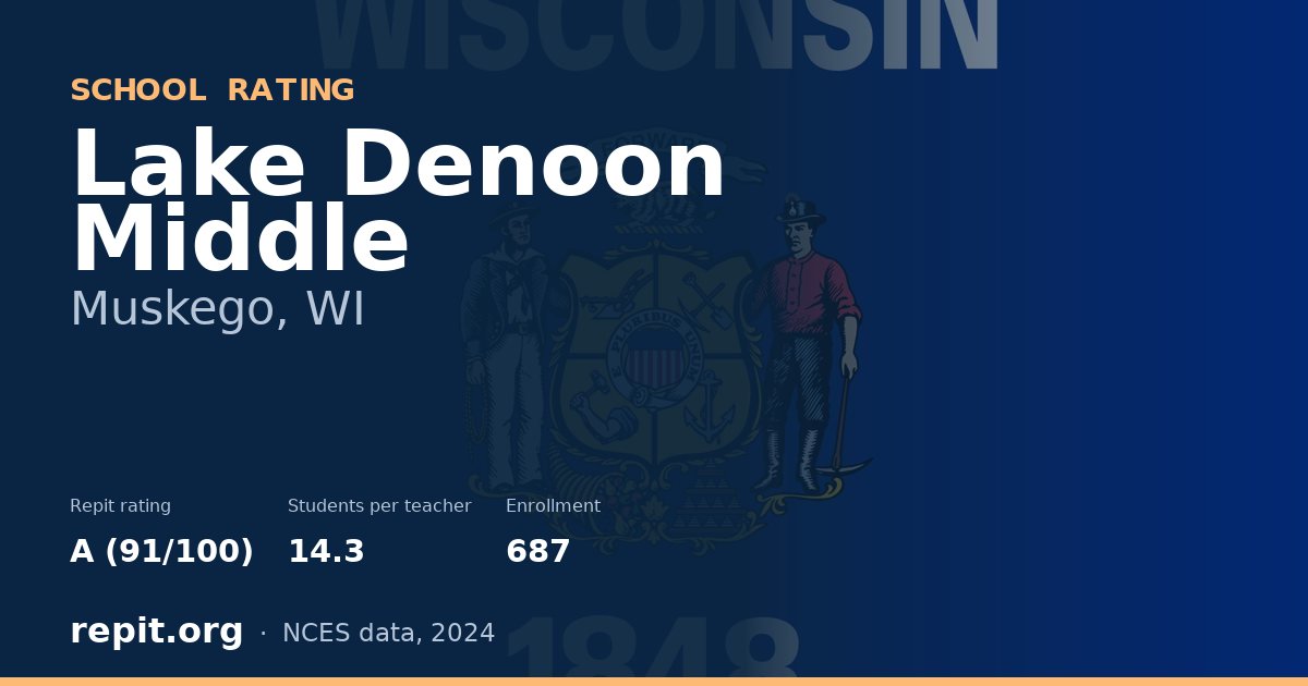Lake Denoon Middle, Muskego, WI — Repit school rating A (91/100)