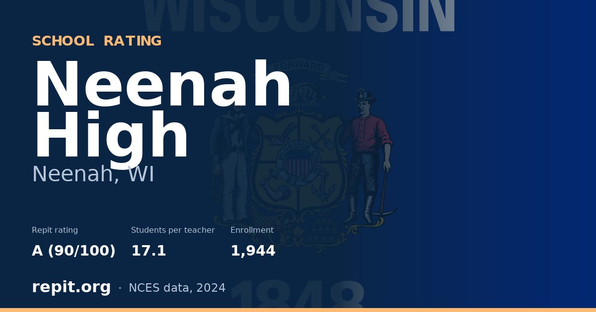 Neenah High, Neenah, WI — Repit school rating A (90/100)