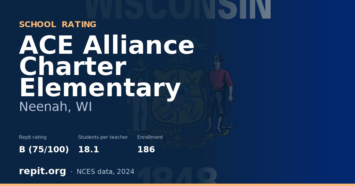 ACE Alliance Charter Elementary, Neenah, WI — Repit school rating B (75/100)