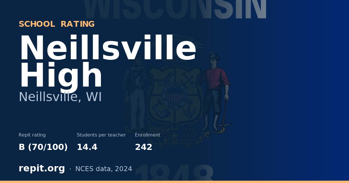 Neillsville High, Neillsville, WI — Repit school rating B (70/100)