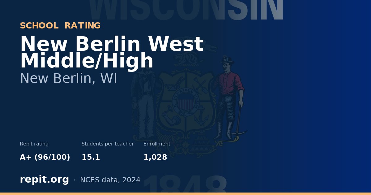 New Berlin West Middle/High, New Berlin, WI — Repit school rating A+ (96/100)