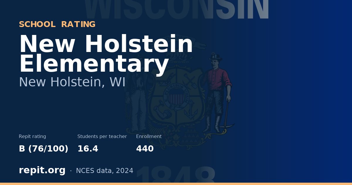 New Holstein Elementary, New Holstein, WI — Repit school rating B (76/100)