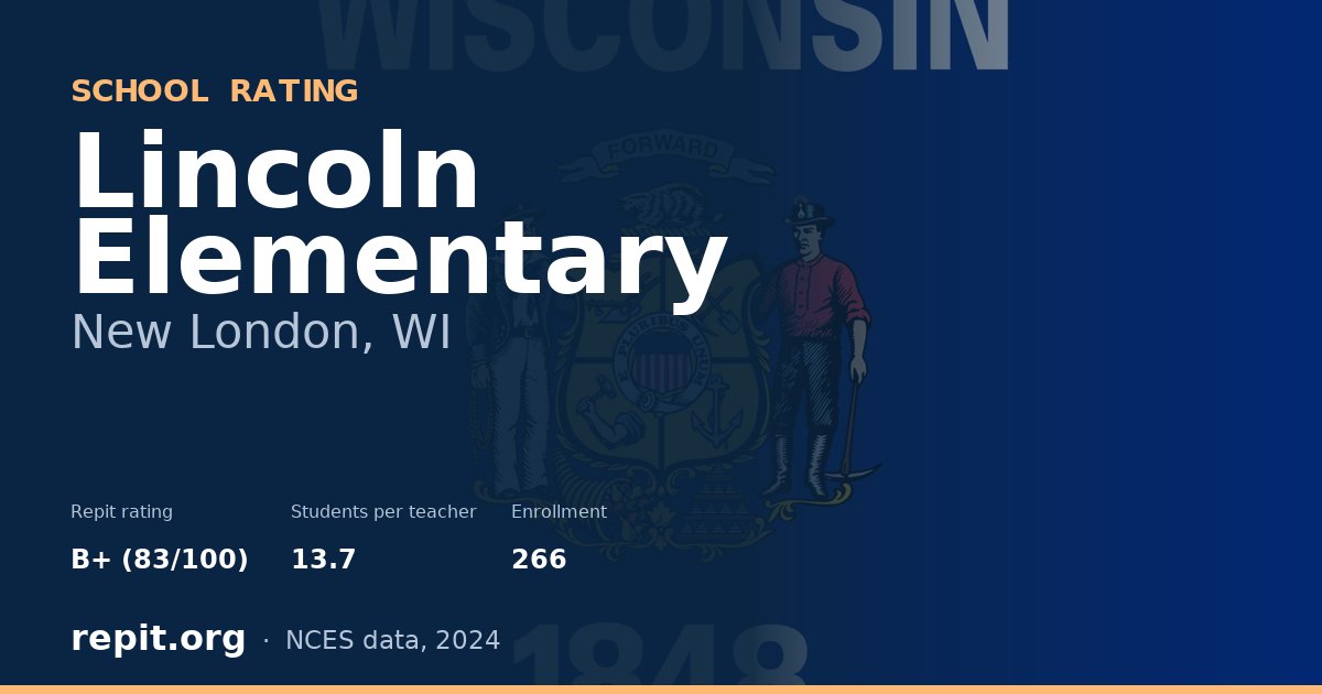 Lincoln Elementary, New London, WI — Repit school rating B+ (83/100)