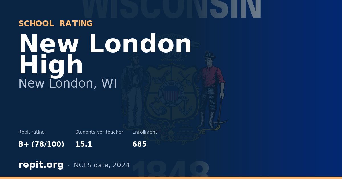 New London High, New London, WI — Repit school rating B+ (78/100)