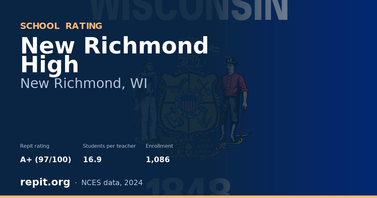 New Richmond High, New Richmond, WI — Repit school rating A+ (97/100)