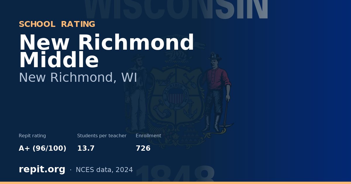 New Richmond Middle, New Richmond, WI — Repit school rating A+ (96/100)