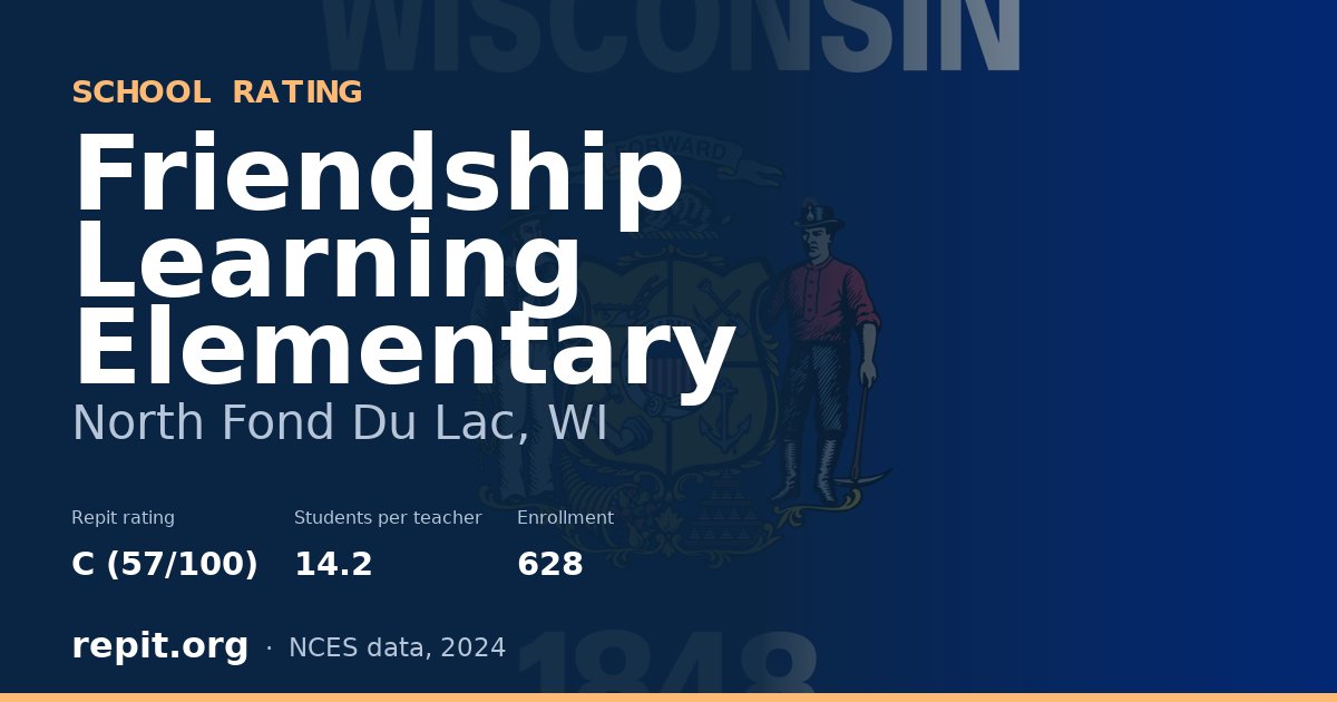 Friendship Learning Elementary, North Fond Du Lac, WI — Repit school rating C (57/100)