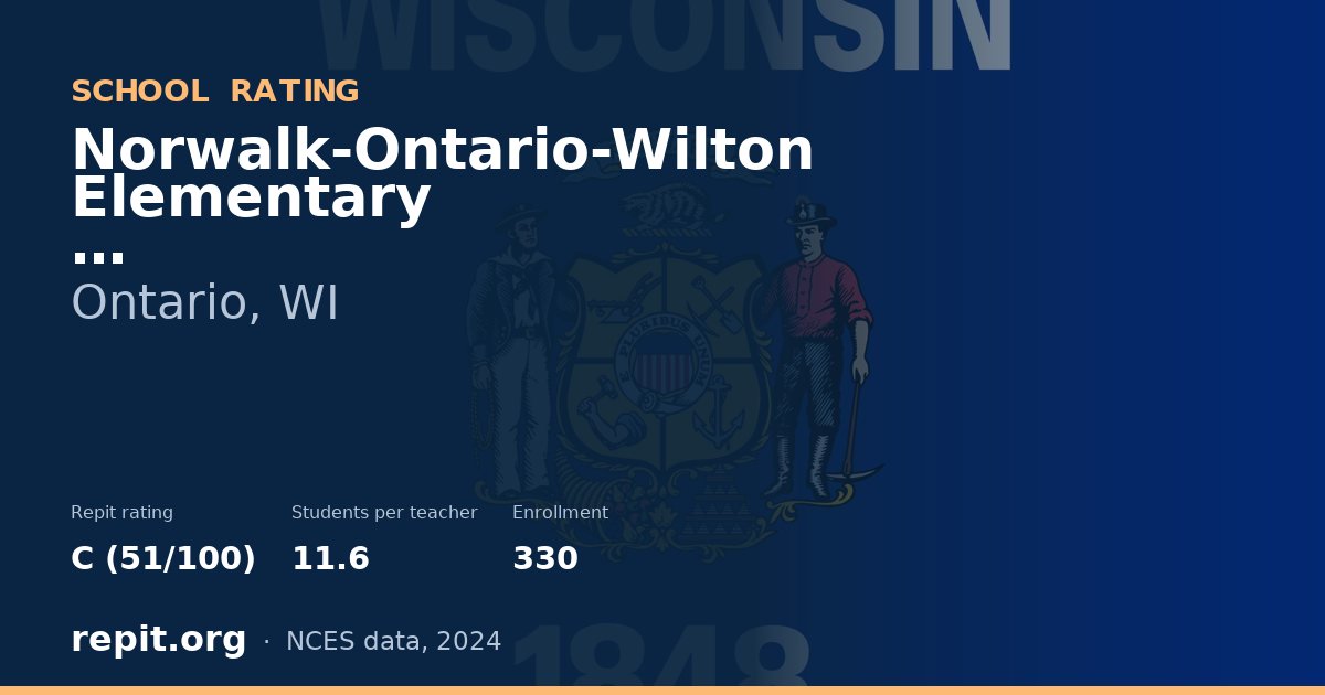 Norwalk-Ontario-Wilton Elementary, Ontario, WI — Repit school rating C (51/100)