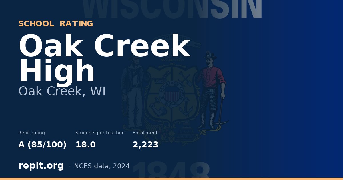 Oak Creek High, Oak Creek, WI — Repit school rating A (85/100)