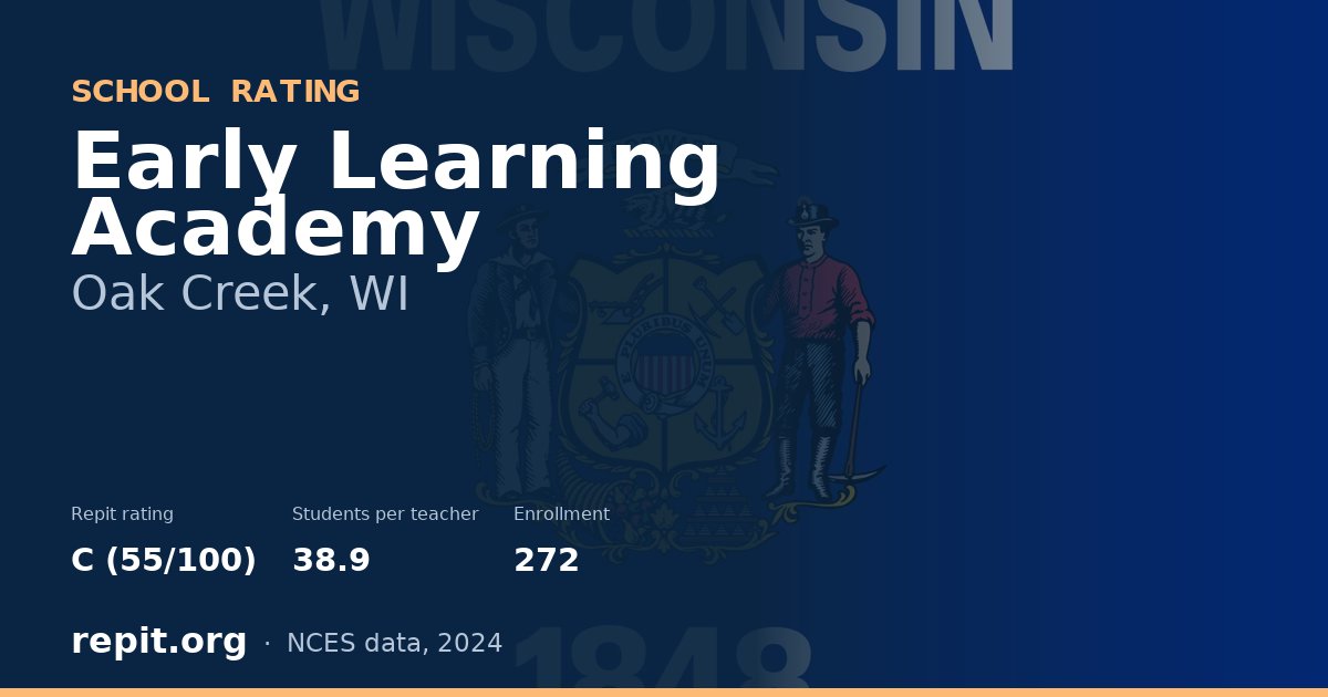 Early Learning Academy, Oak Creek, WI — Repit school rating C (55/100)