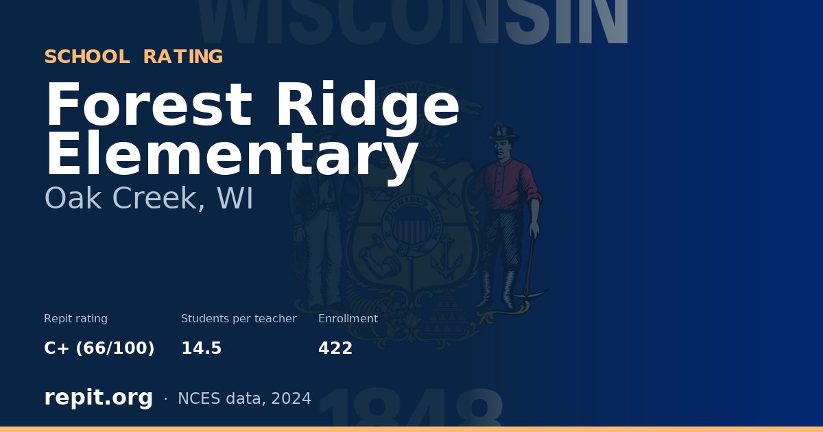 Forest Ridge Elementary, Oak Creek, WI — Repit school rating C+ (66/100)