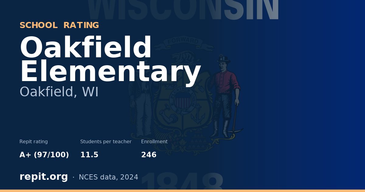 Oakfield Elementary, Oakfield, WI — Repit school rating A+ (97/100)