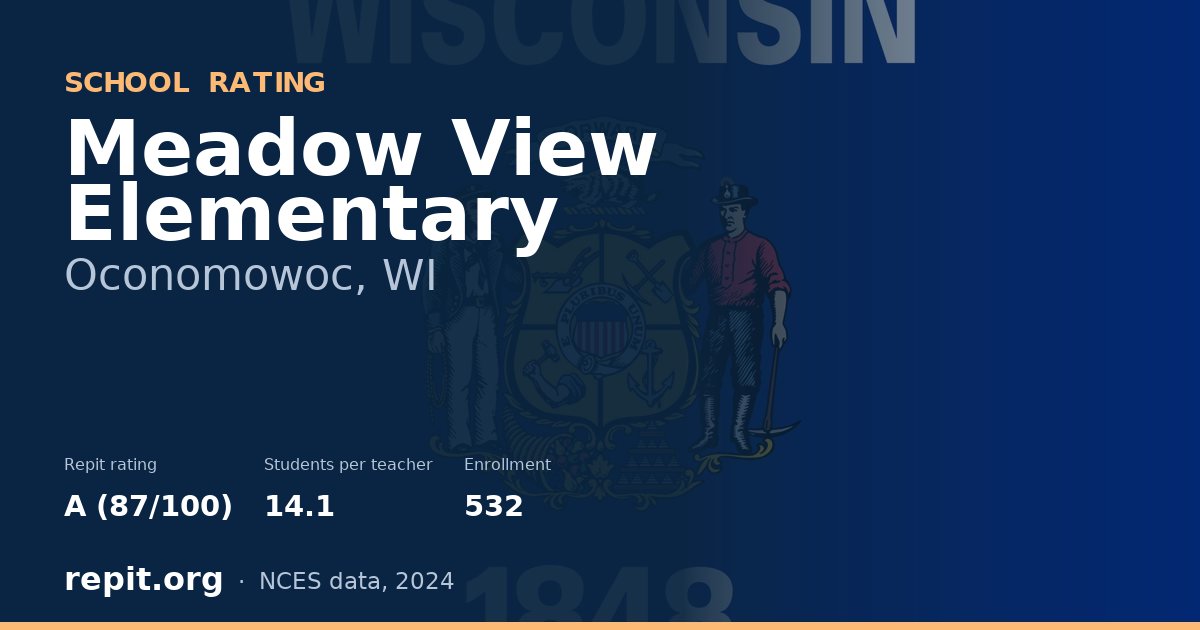 Meadow View Elementary, Oconomowoc, WI — Repit school rating A (87/100)