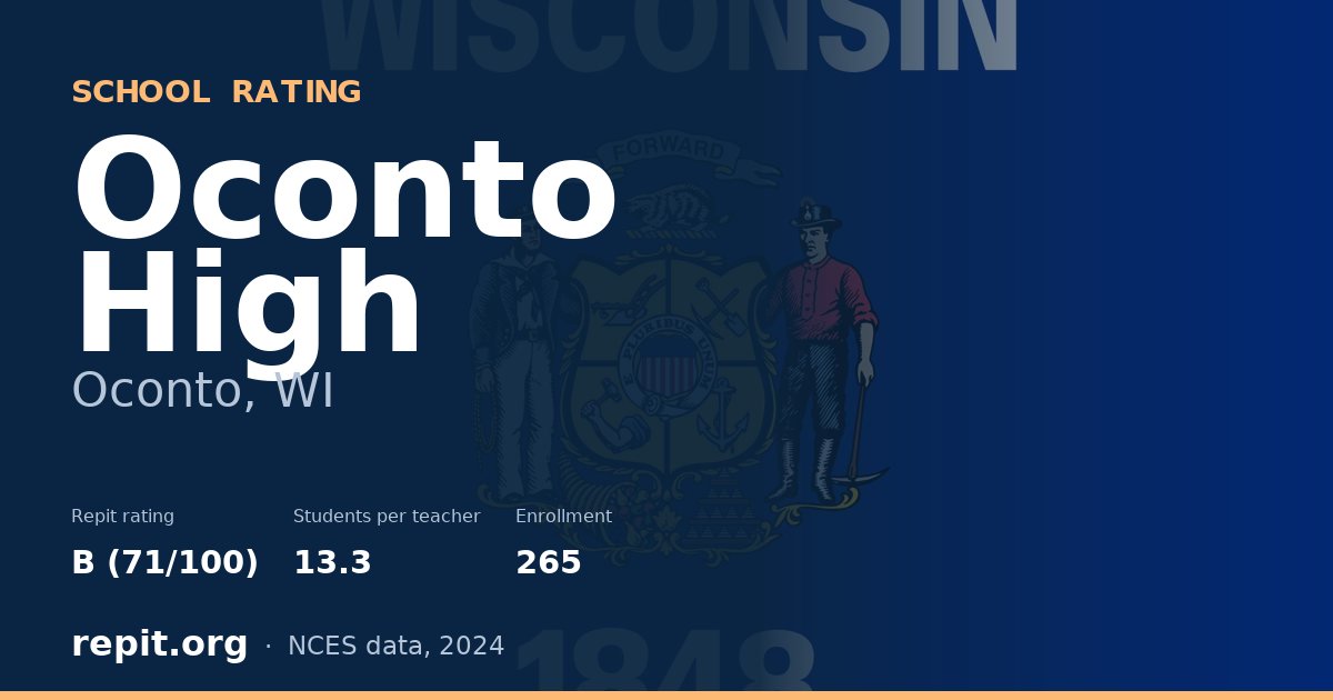 Oconto High, Oconto, WI — Repit school rating B (71/100)