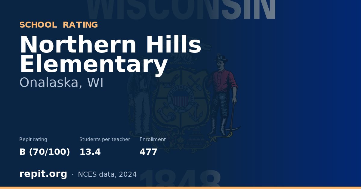 Northern Hills Elementary, Onalaska, WI — Repit school rating B (70/100)