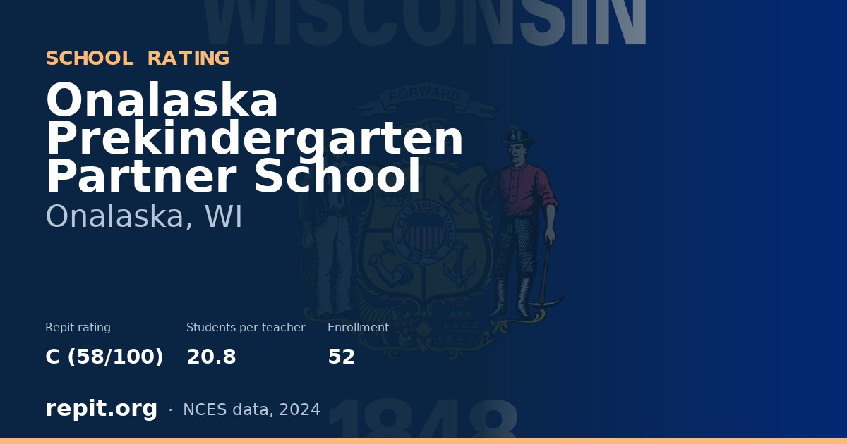 Onalaska Prekindergarten Partner School, Onalaska, WI — Repit school rating C (58/100)