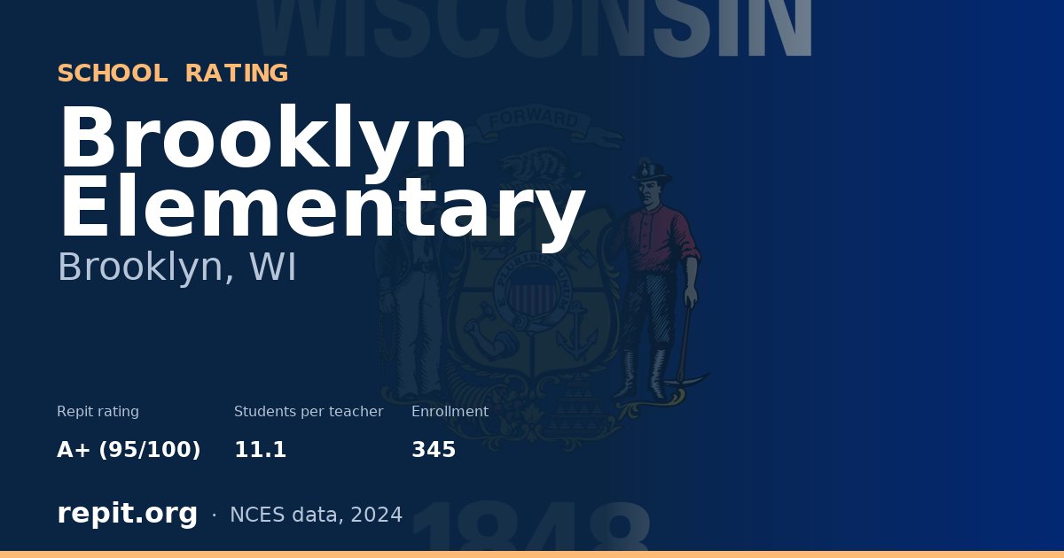 Brooklyn Elementary, Brooklyn, WI — Repit school rating A+ (95/100)