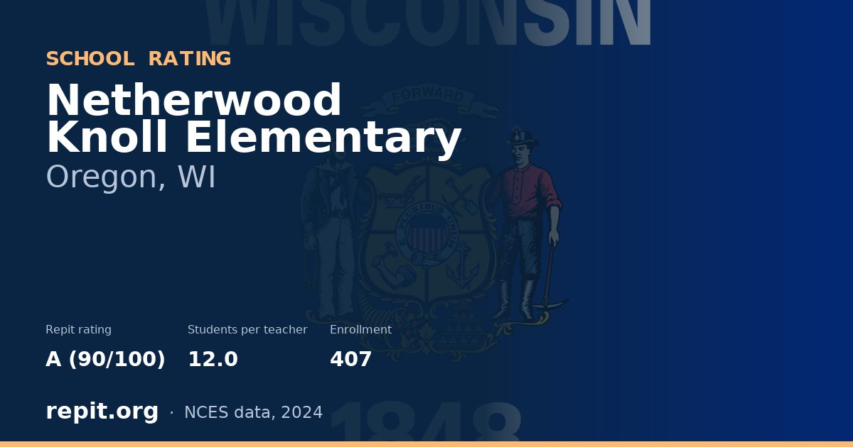 Netherwood Knoll Elementary, Oregon, WI — Repit school rating A (90/100)