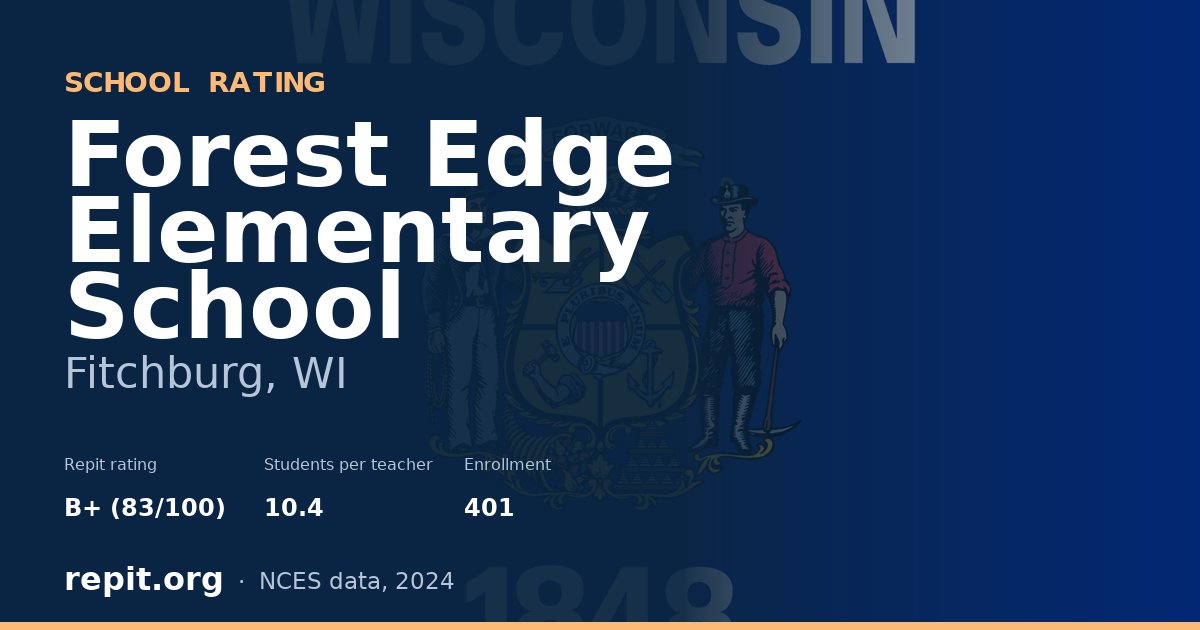 Forest Edge Elementary School, Fitchburg, WI — Repit school rating B+ (83/100)