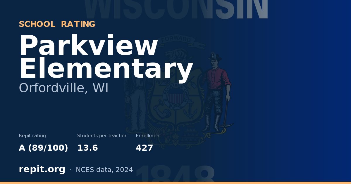 Parkview Elementary, Orfordville, WI — Repit school rating A (89/100)