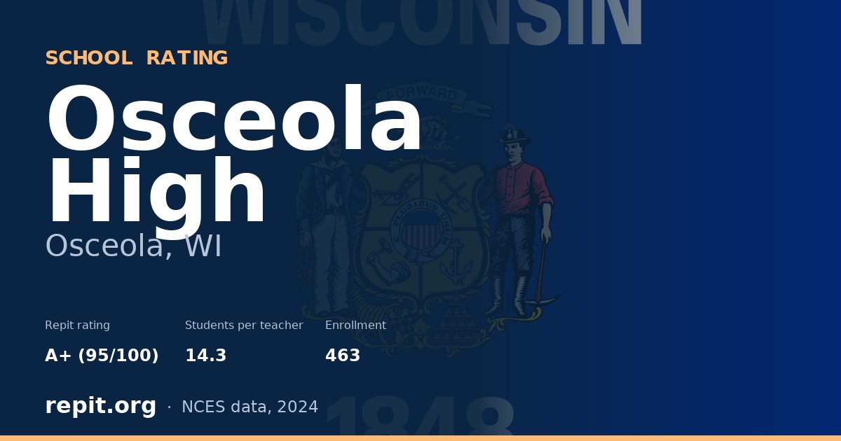 Osceola High, Osceola, WI — Repit school rating A+ (95/100)
