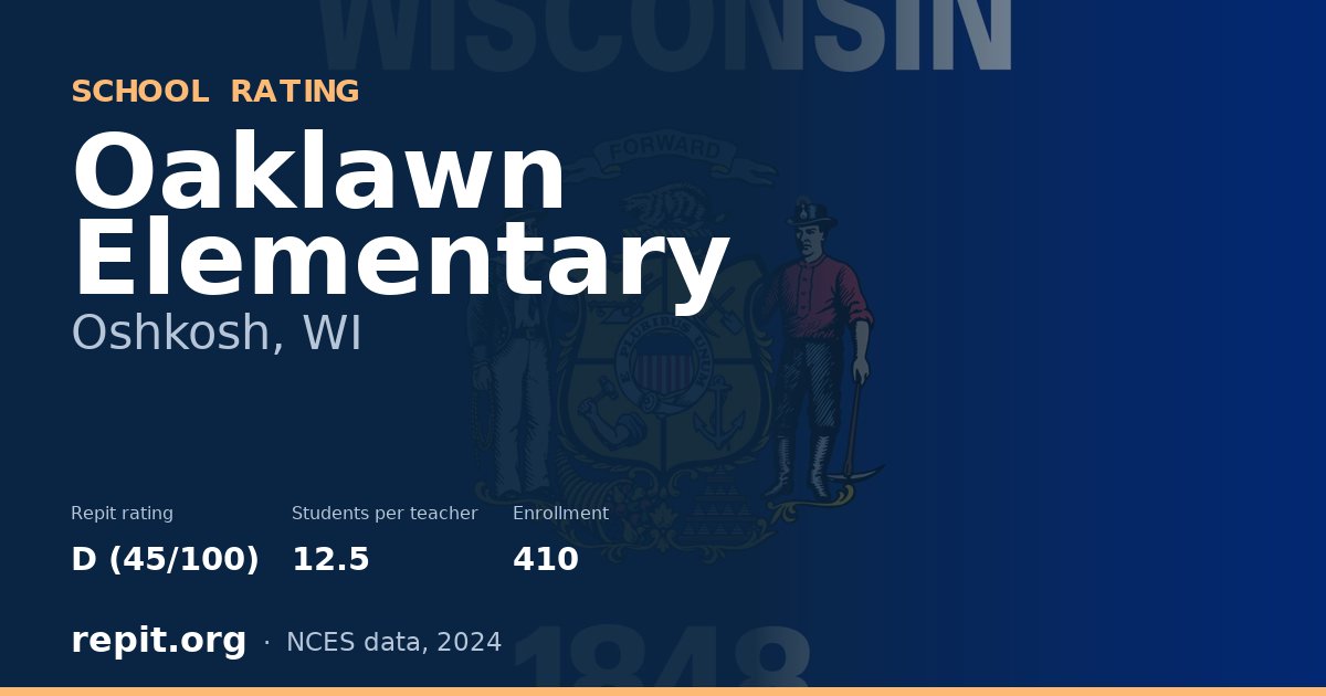 Oaklawn Elementary, Oshkosh, WI — Repit school rating D (45/100)