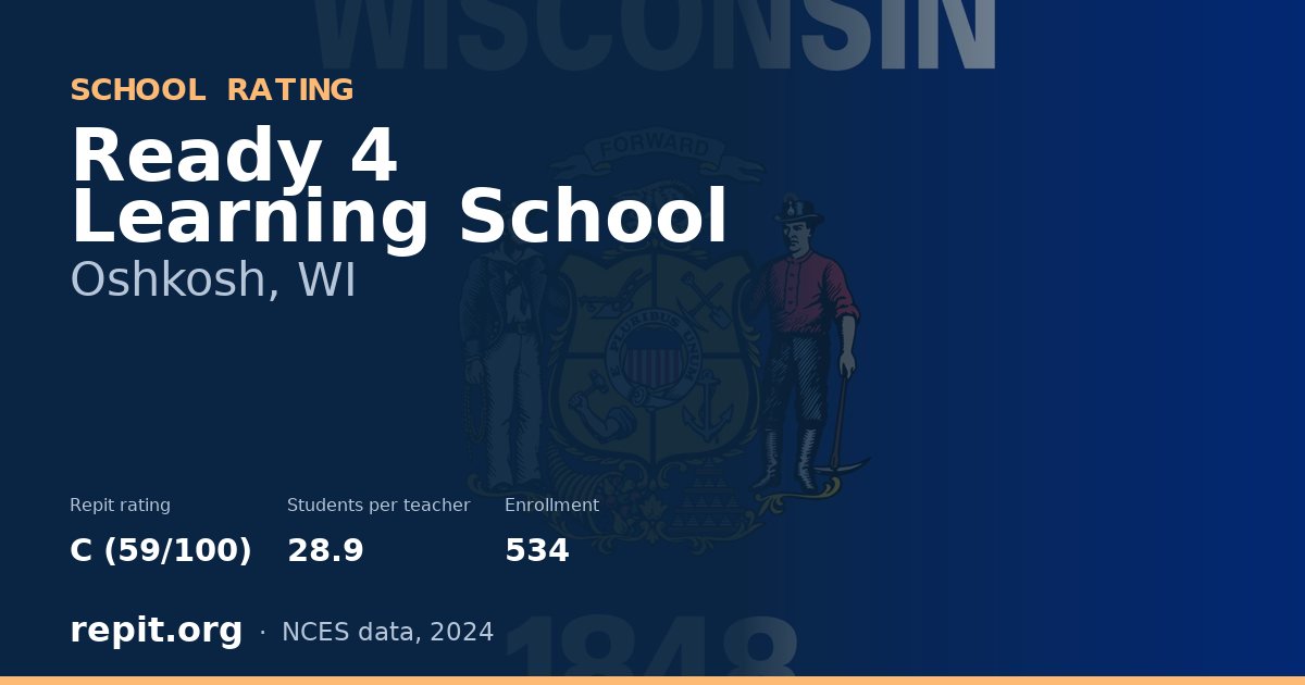 Ready 4 Learning School, Oshkosh, WI — Repit school rating C (59/100)
