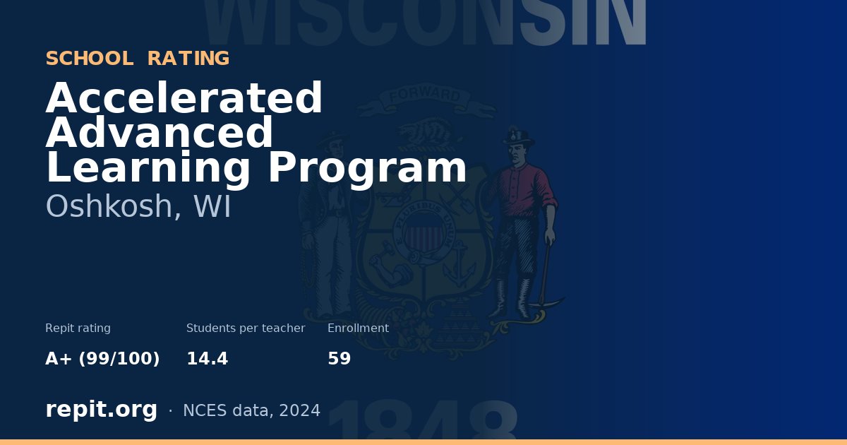 Accelerated Advanced Learning Program, Oshkosh, WI — Repit school rating A+ (99/100)