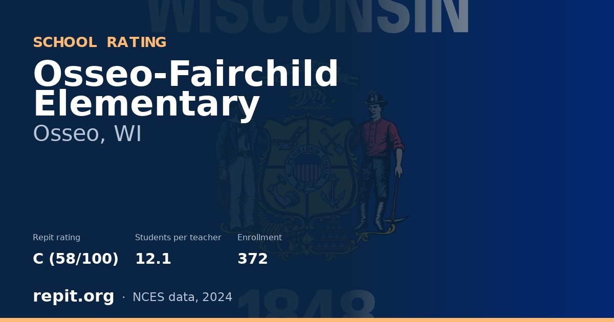 Osseo-Fairchild Elementary, Osseo, WI — Repit school rating C (58/100)