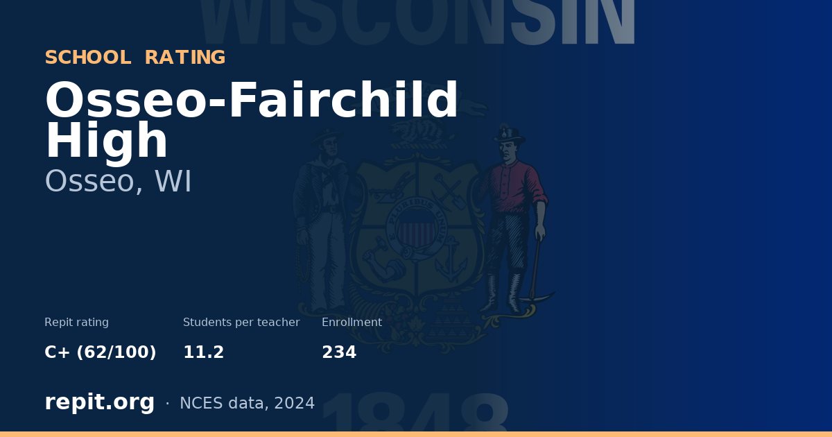 Osseo-Fairchild High, Osseo, WI — Repit school rating C+ (62/100)