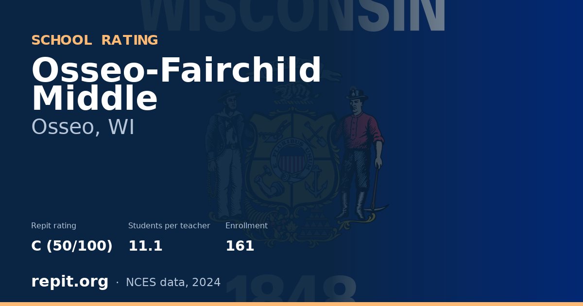 Osseo-Fairchild Middle, Osseo, WI — Repit school rating C (50/100)